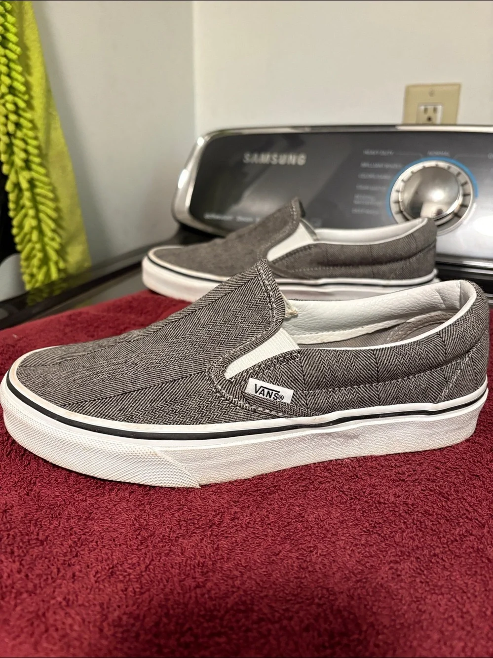 Vans Classic Slip Ons Herringbone Pattern Woman’s Sz 5.5